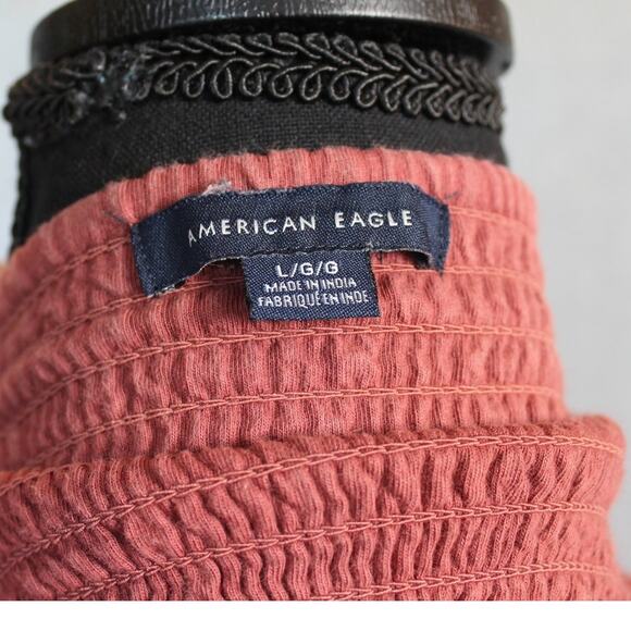 American Eagle Blush/Pink Button Up Ruffle Tank Top Size Large - Picture 4 of 7